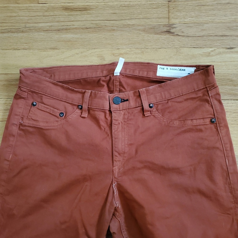 Rag & Bone Jean Legging Burnt Orange Rust Slim Fit Pants Made in USA Sz 31 - Picture 2 of 12